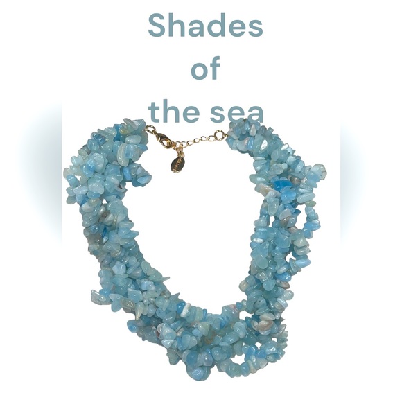Gorgeous Stauer necklace 5 strands aquamarine splash new! - Picture 4 of 10